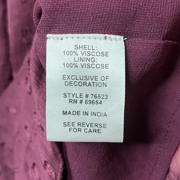 ANTHRO RAHI CALI Off Shoulder Clip Dot Sheer Gold Ties Longsleeve Blouse Top - Picture 10 of 11